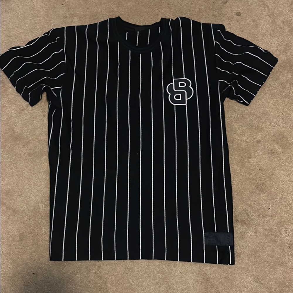 Boss Black and White Striped Tee